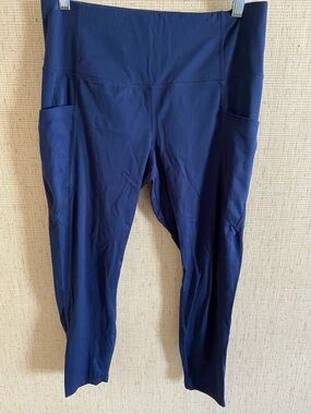 Women’s High-Waist Navy Active Leggings with Side Pockets Women’s XL